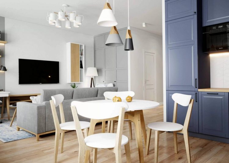 Fiatal család modern otthona szolid, praktikus skandináv stílusban berendezve