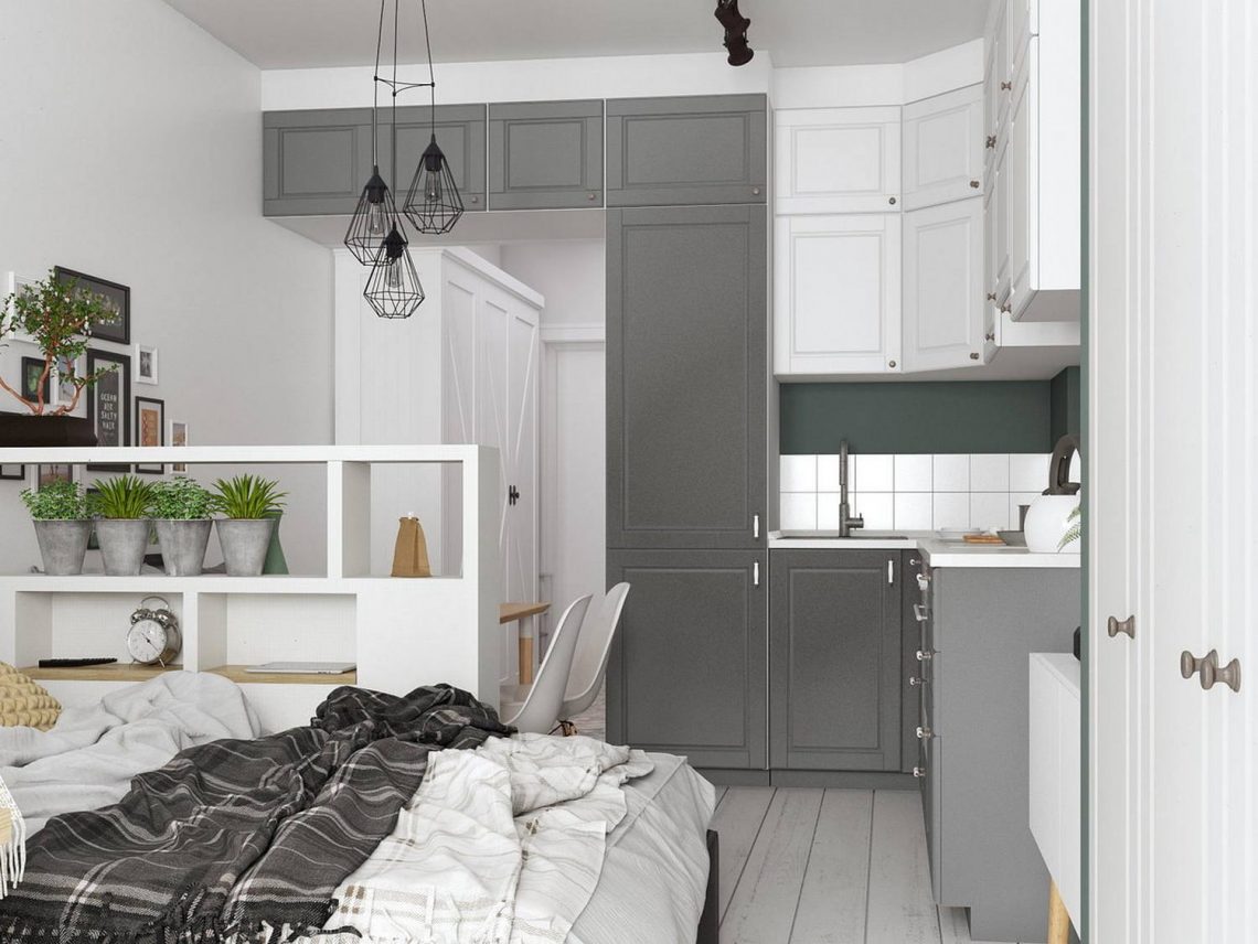 Hogyan lehet kényelmes és stílusos egy keskeny, mindössze 28m2-es lakás - kompakt kis lakásban minden fontos funkció, könnyű és praktikus skandináv stílusban