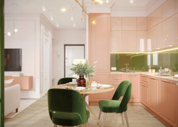 Nőies kis lakás egzotikus gyümölcsöt idéző színvilággal 39m2-en - vizuális térnövelő trükkök