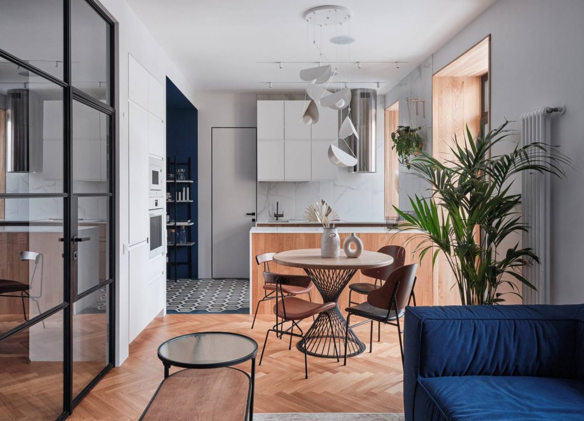 Fiatal család 61m2-es otthonának berendezése - újratervezett elosztás, színek, természetesség