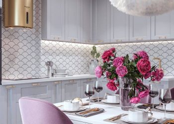 Semleges árnyalatok és szép, nőies színek elegáns összhangja fiatal hölgy otthonában