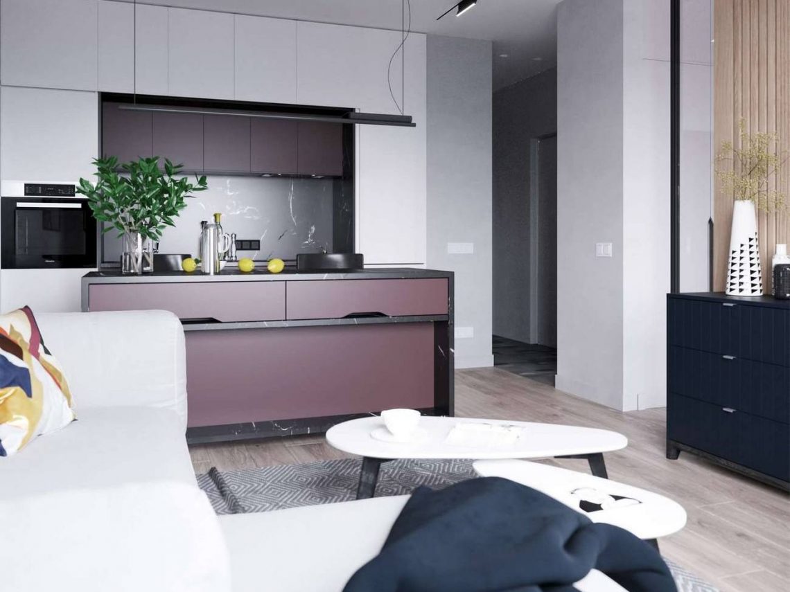 Fiatal nő 33m2-es új lakása visszafogott, modern lakberendezéssel, személyre szabott térrel