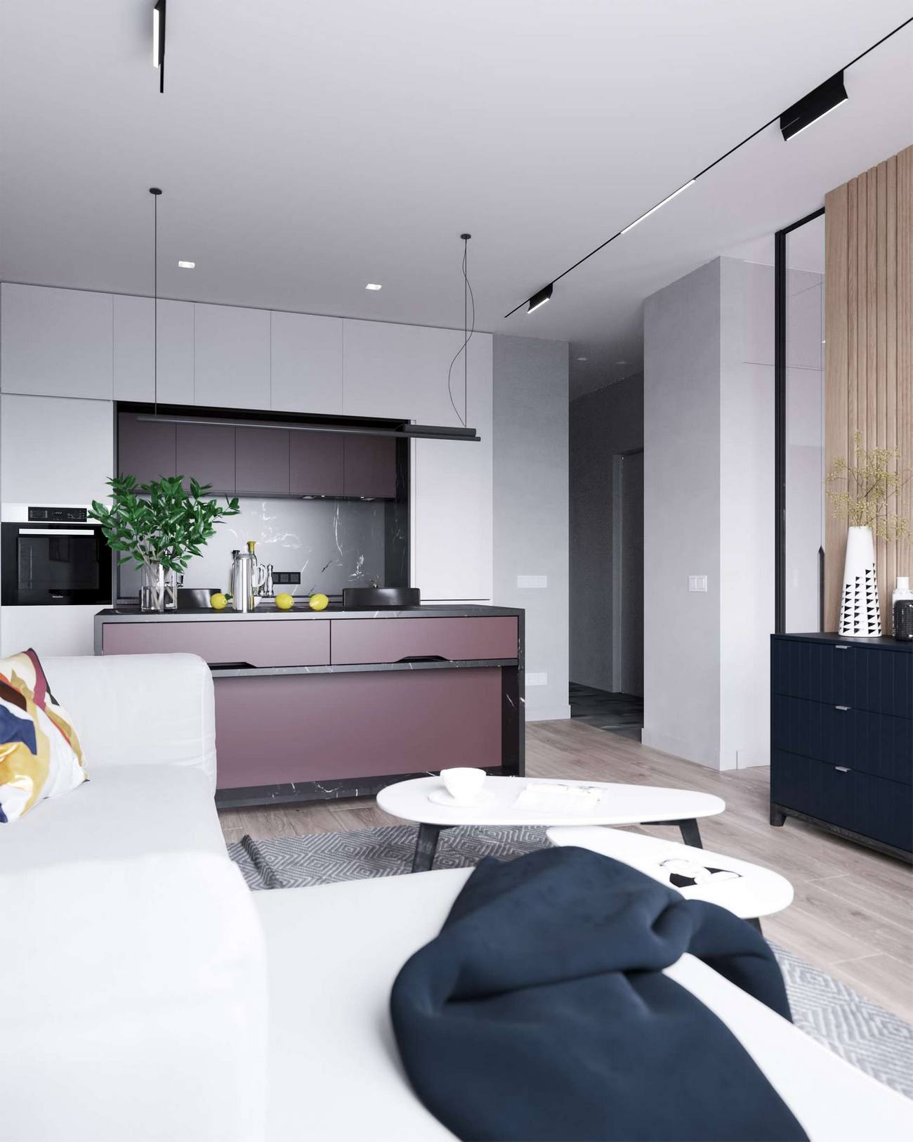 Fiatal nő 33m2-es új lakása visszafogott, modern lakberendezéssel, személyre szabott térrel Fiatal nő 33m2-es új lakása visszafogott, modern lakberendezéssel, személyre szabott térrel