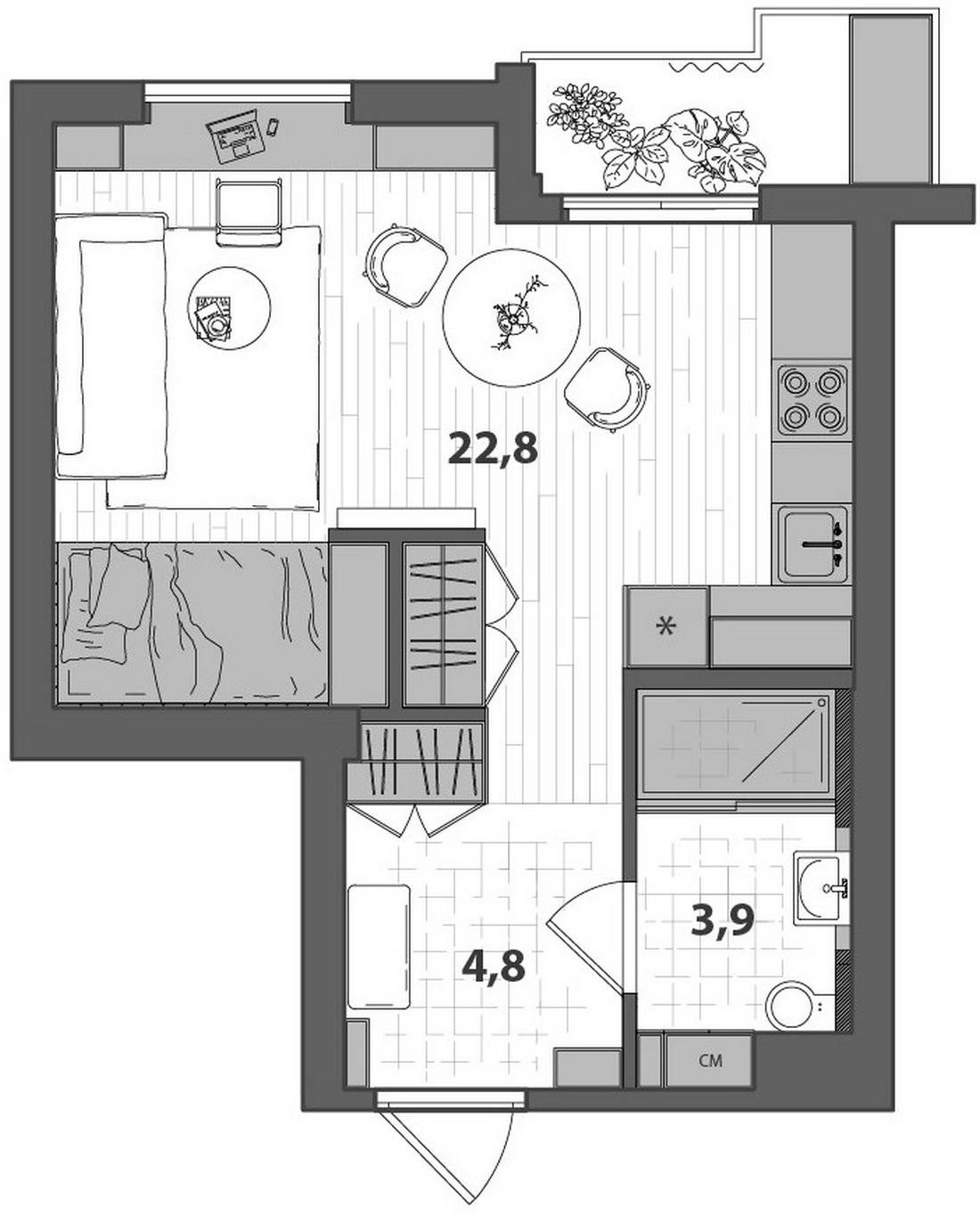 A lakberendező saját édesanyjának alakította ki a 34m2-es lakást, funkcionális, dekoratív enteriőrt tervezve