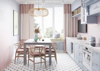 Csodás összhang - otthonosság lágy pasztellszínekkel ötfős család háromszobás otthonában