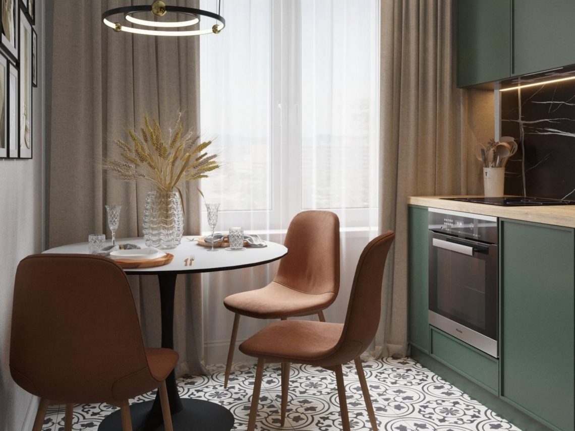 Egyetemista lánynak berendezett 33m2-es lakás szép, mély színekkel, egy szobával