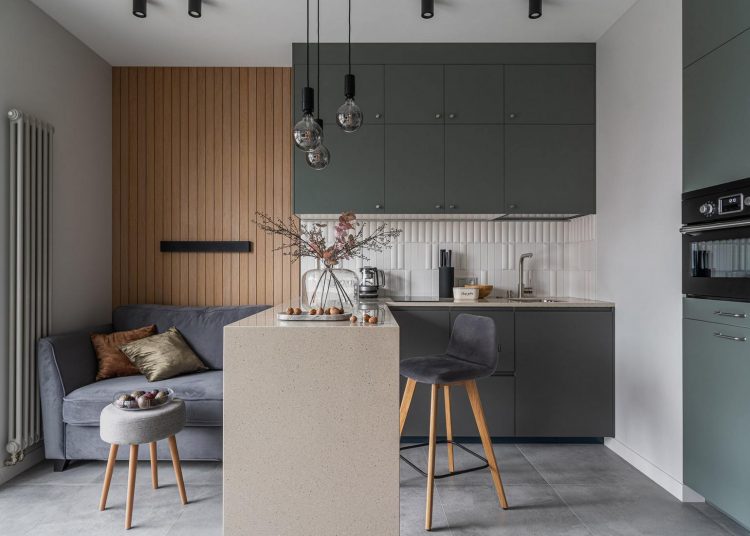 Minden részletében jól átgondolt lakberendezés 45m2-es, stílusos, modern, kényelmes enteriőr