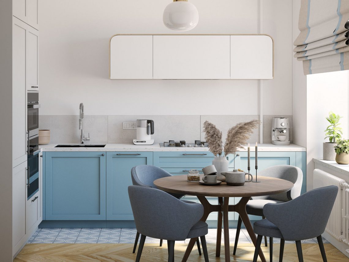 Öreg téglaházban felújított 58m2-es lakás friss, modern berendezése könnyed nyárias hangulattal