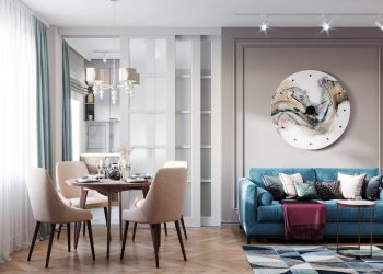 Szép faldekoráció és színek 58m2-es, háromszobás lakásban