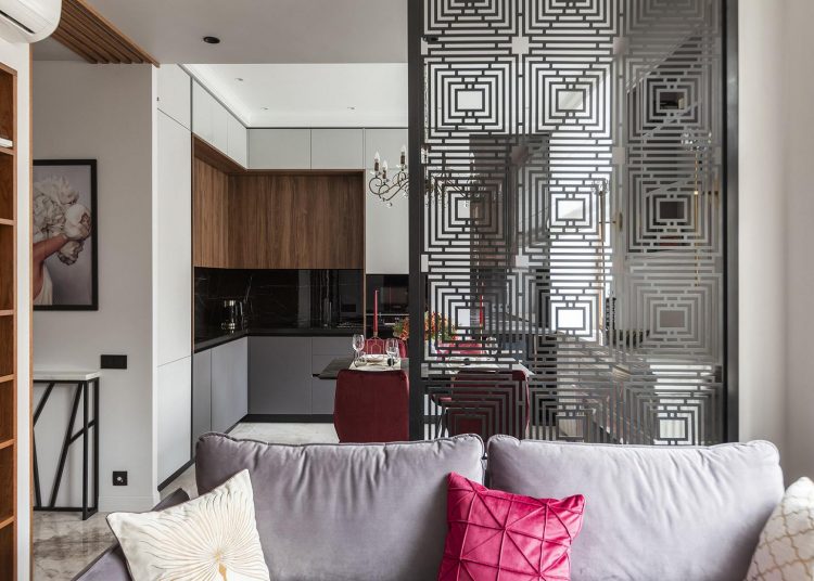 Szép térelválasztó, modern elegancia, szuper térszervezés 45m2-en