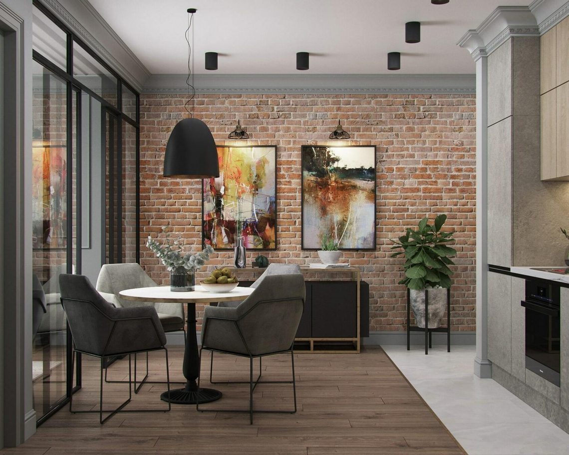 Válaszfalak nélkül átvett 46m2-ből modern kétszobás lakás - üveg térelválasztó elemek fiatal pár új otthonában