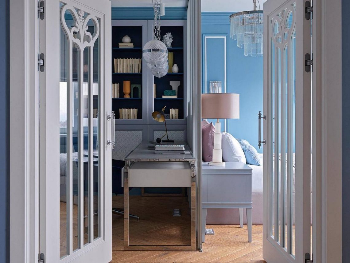 Égkék enteriőr szép részletekkel - fiatal hölgy 46m2-es, különleges otthona