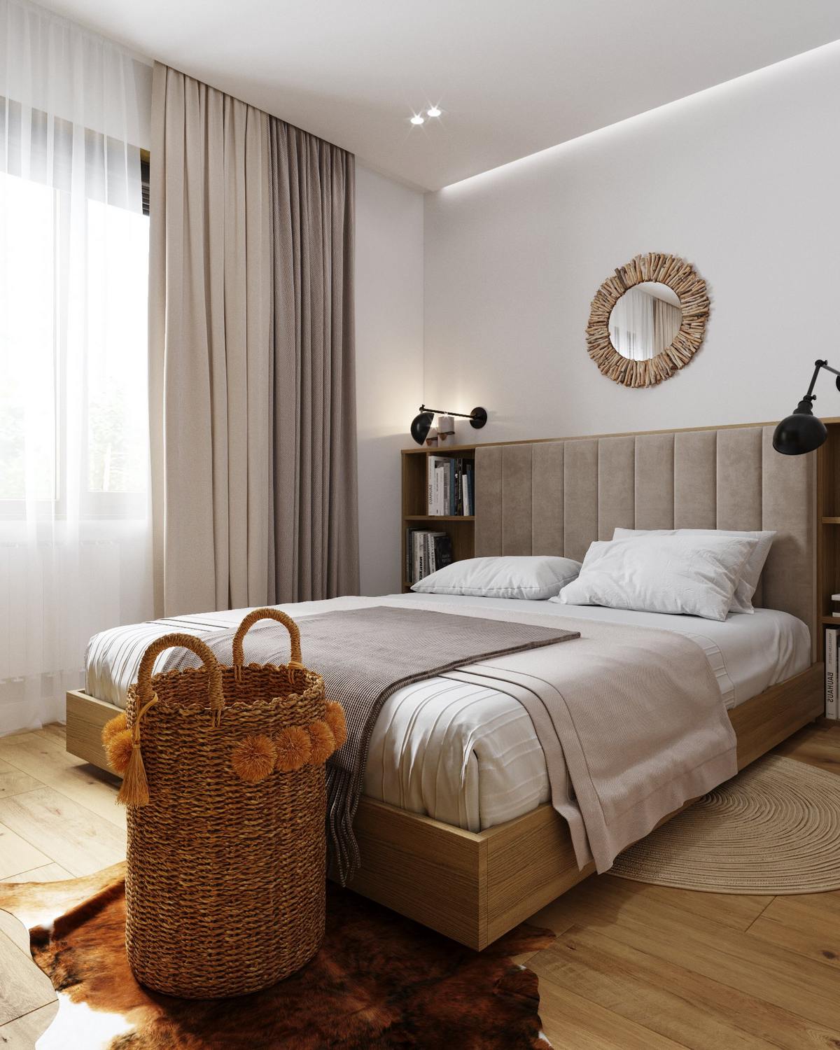 Modern vidéki ház 74m2-es alapterülettel, természetes anyagokkal, otthonos skandináv stílusban berendezve