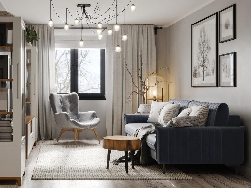 Otthonos, hangulatos, egyszerű skandináv berendezés - 65m2-es, háromszobás lakás betonházban