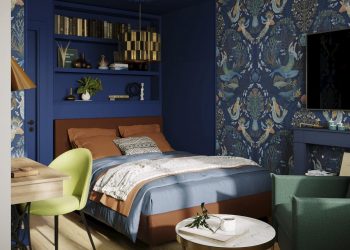 Gyönyörű mély színek 31m2-es kis lakásban - harmonikus, otthonos berendezés