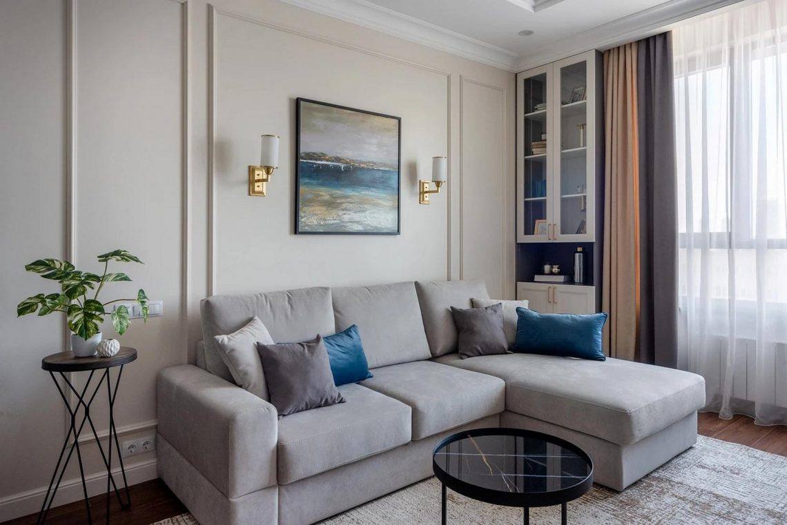 Otthonosan elegáns amerikai klasszikus stílus 55m2-es lakásban