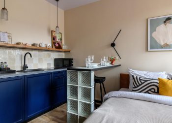 Egyszerűen de stílusosan berendezett mini lakás - 24m2, ahol szép mély színek teszik különlegessé a teret