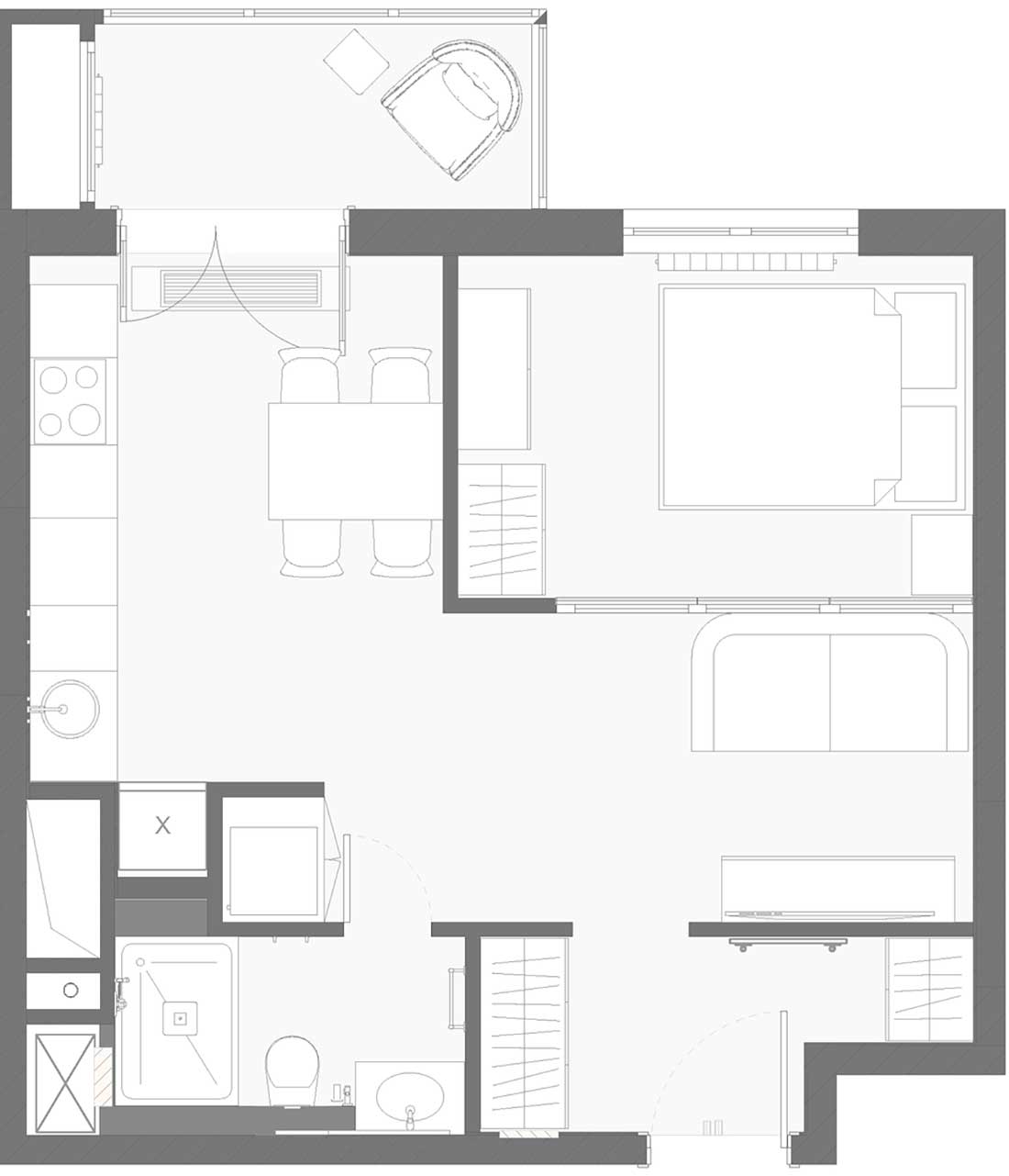 Ízléses, elegáns lakberendezés mindössze 38m2-en - szép, neoklasszikus stílusú enteriőr kis lakásban