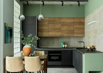 45m2-es lakás természetes, hangulatos, finoman loft stílusú dekorációval