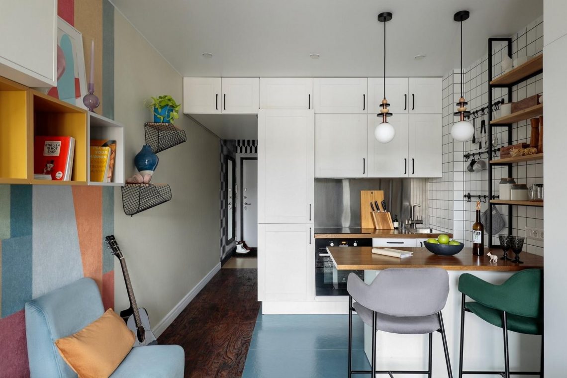 Hogyan használta ki maximálisan a tervező a 23m2-es alapterületet egy pici, de kreatívan berendezett lakásban