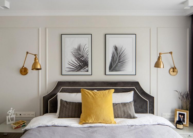 Fiatal pár kényelmes, otthonos, nyugodt otthona, 47m2-es lakás modern klasszikus stílusban berendezve