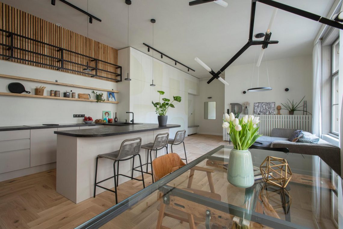 Csupor Anna lakberendező - nyugodt és stílusos belvárosi oázis, 80m2-es lakás nagy terekkel