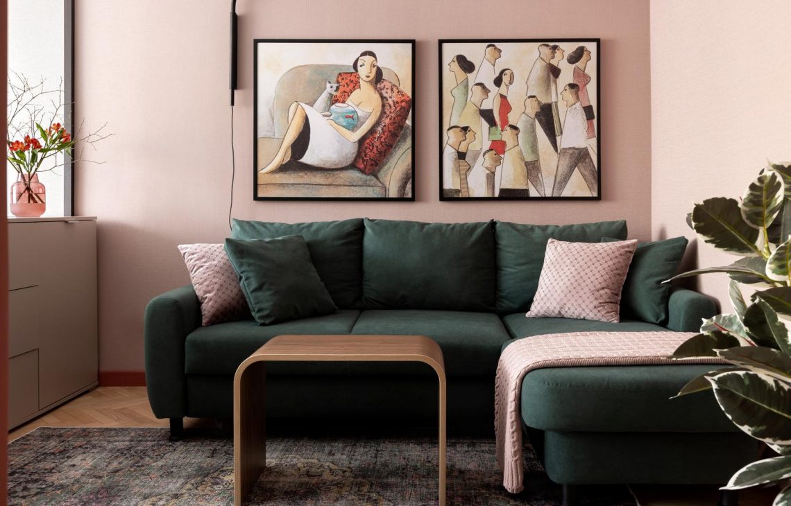 Férfi otthonának színes berendezése - 47m2-es, kétszobás lakás felújítása költségkímélő megoldásokkal