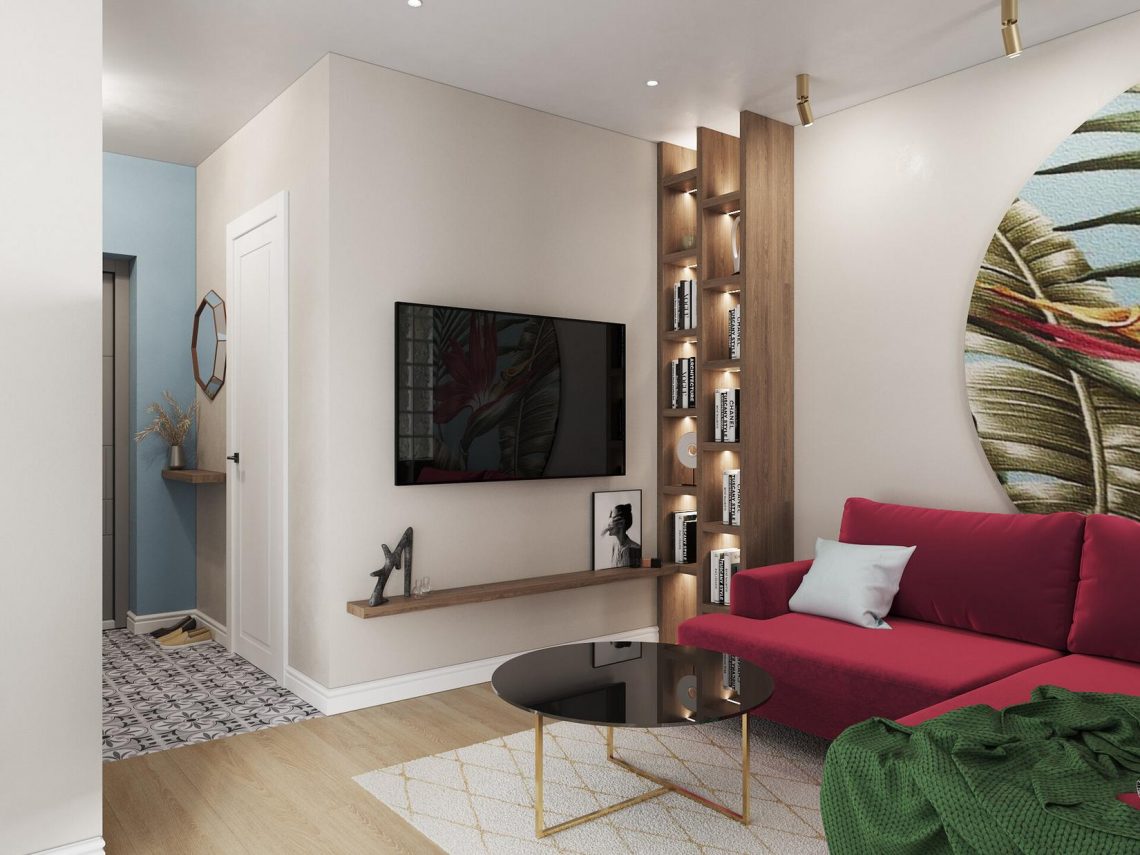 Hogyan lett egyszobásból kényelmes 47m2-es, kétszobás lakás - színes, hangulatos dekorációval