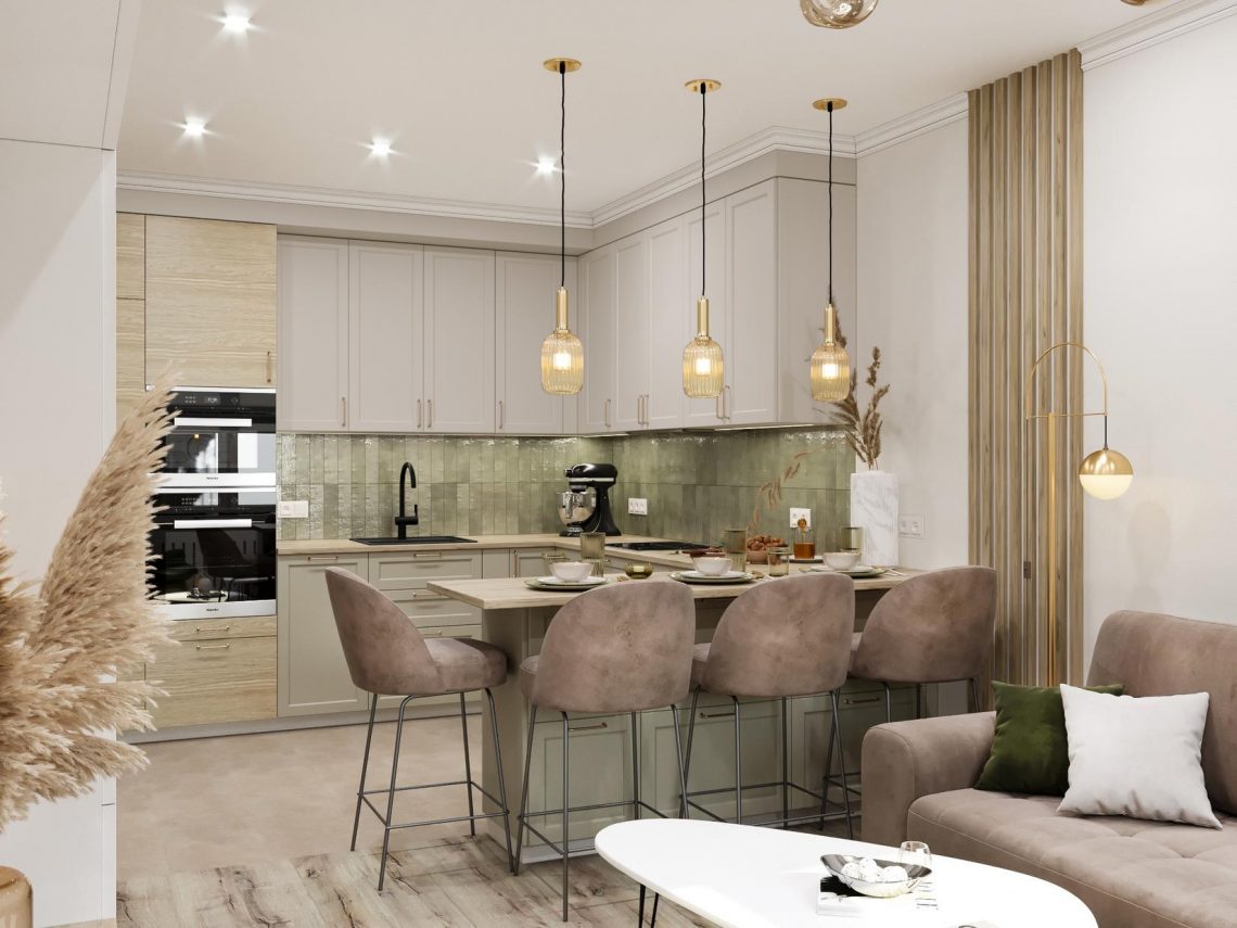 Anya és lánya otthona - lágy kéktől a pisztáciáig, meleg pasztellszínek 61m2-en