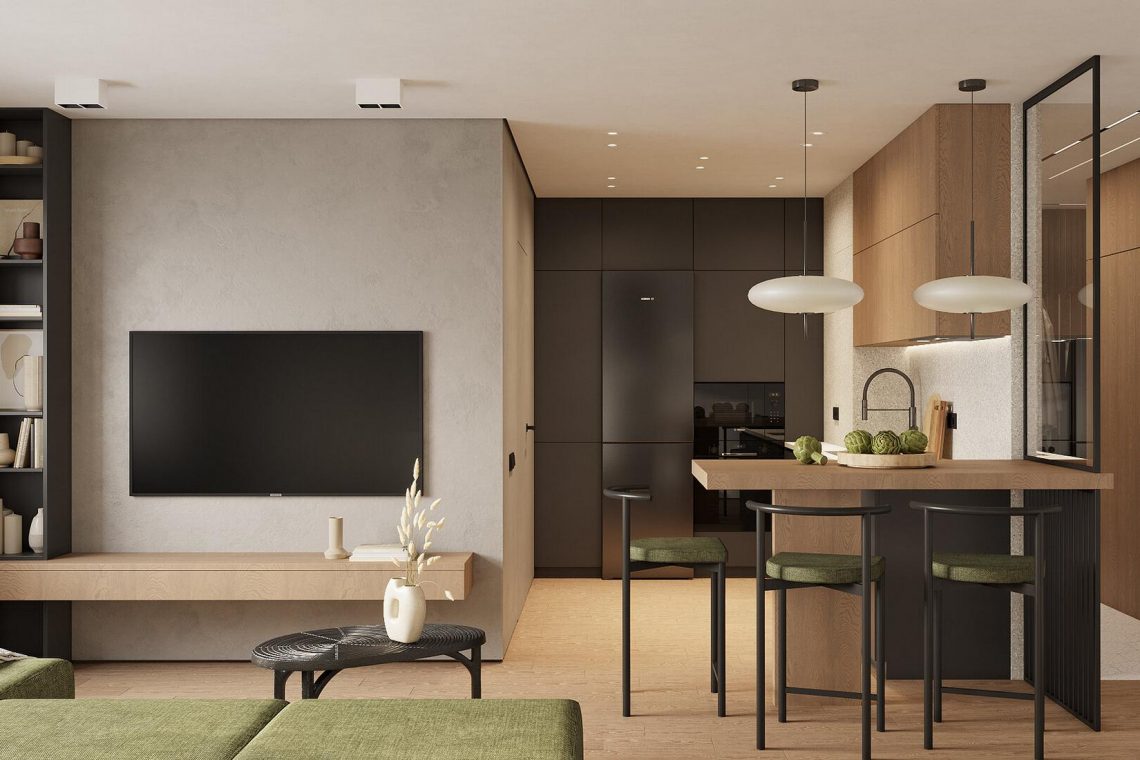 Bali szigete inspirálta a kisgyermekes család 63m2-es lakásának természetes hangulatú berendezését