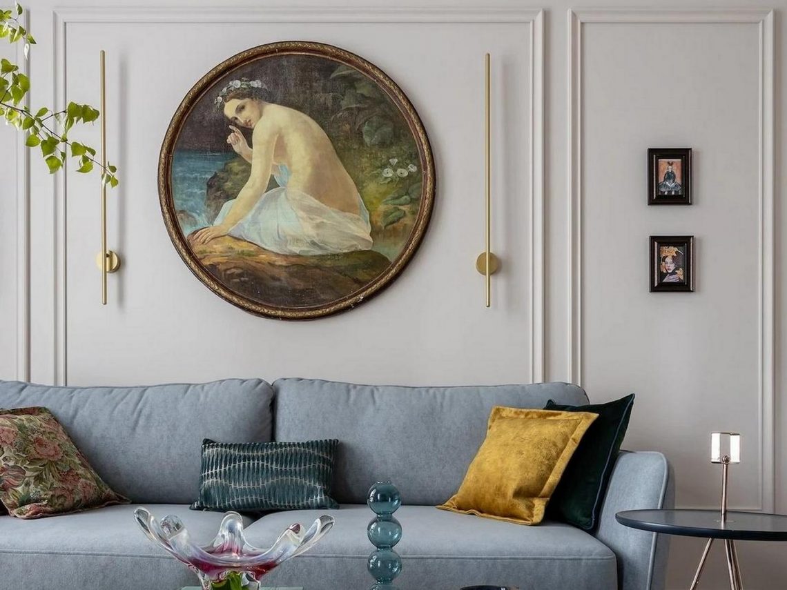 Gyönyörű klasszikus dekorációval berendezett 39m2-es lakás