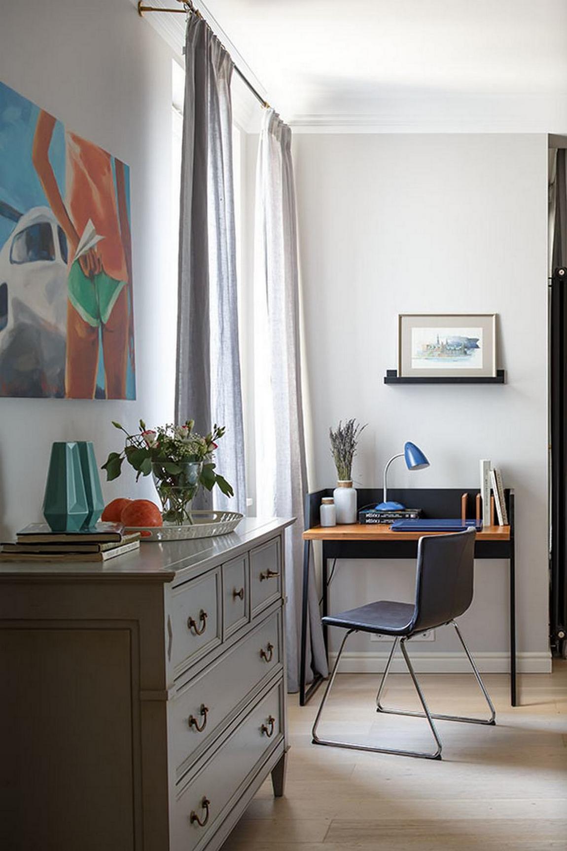 Egyedül élő nő kényelmesre hangolt otthona tágas konyha-nappalival, semleges színpalettával