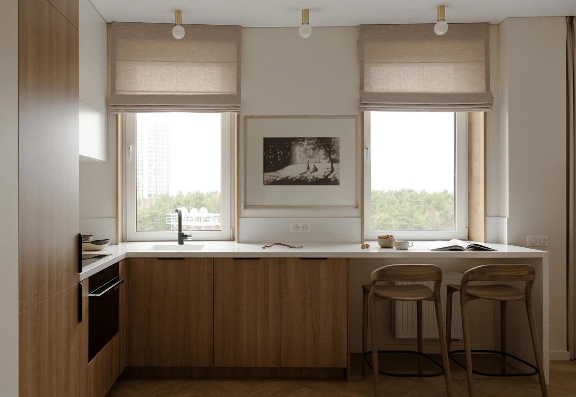 Egyszerű, nyugodt berendezés a tulajdonos anyukájának, egyszobás lakásban