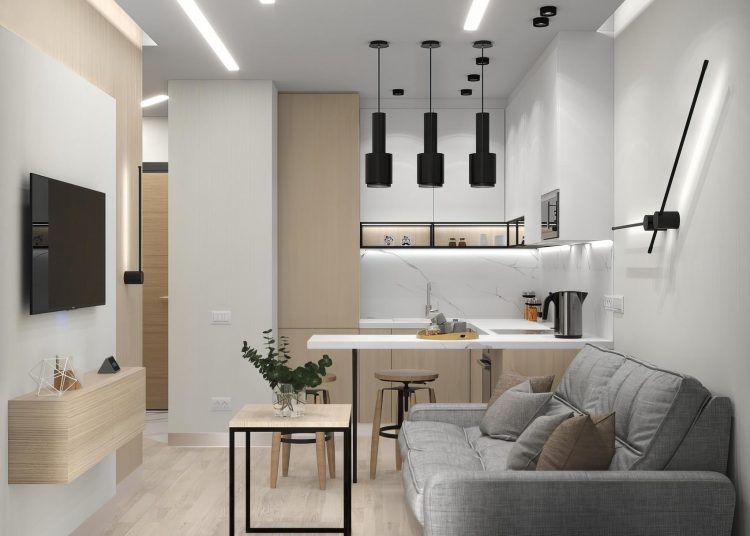 Fiatal házaspár első lakása még gyermek nélkül - könnyű, funkcionális berendezés 30m2-en