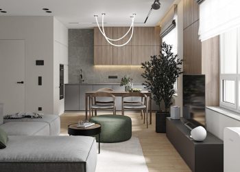 Fiatal informatikus házaspár 62m2-es otthona fehér, fa és szürke kombinációjával