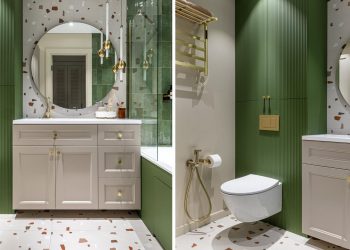 Fürdőszoba: unalmas design helyett szép szín, terrazzo burkolat és funkcionális megoldások