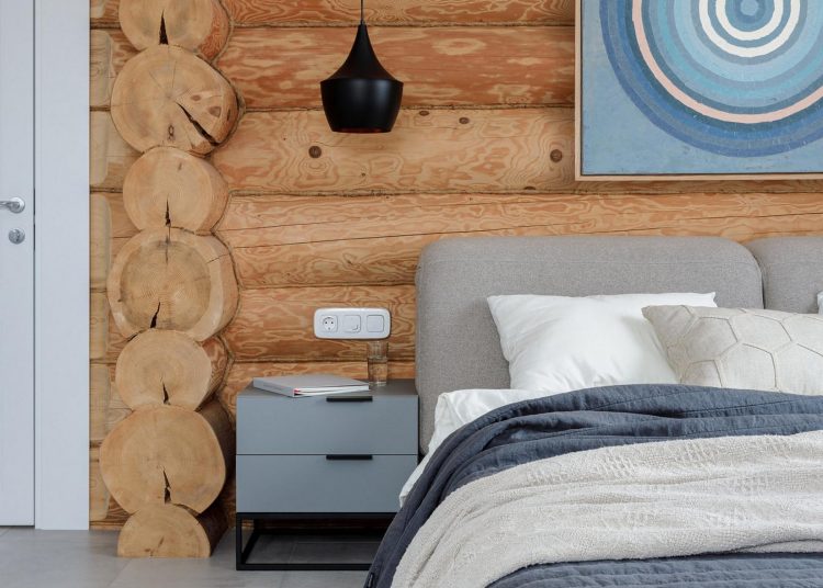 Egyszintes faház modern dizájn megoldásokkal berendezve