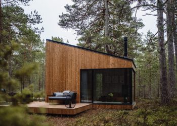 modern faház az erdőben