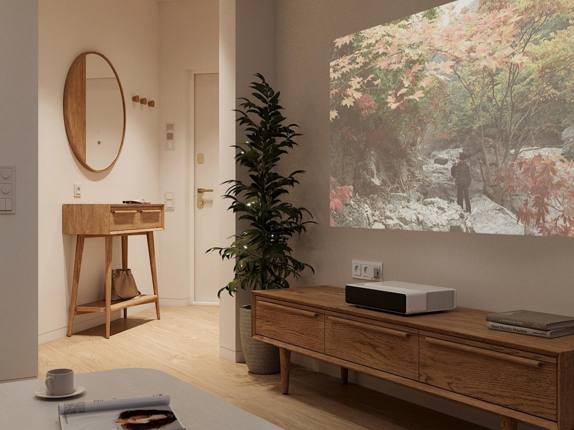 Pszichológus lány 45m2-es otthona online konzultációkhoz hangolt modern berendezéssel