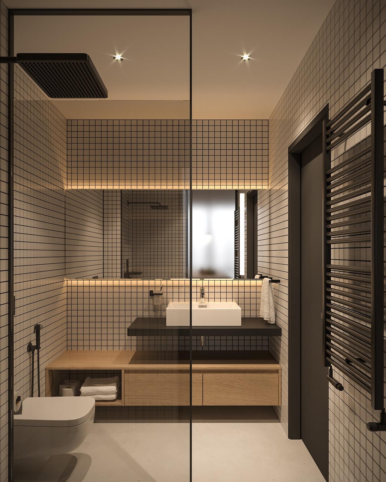 Szekrény, mely egyszerre fal és tárolóhely - 40m2-es lakás modern, ötletes berendezése