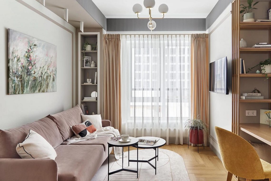 Fiatal ügyvédnő kényelmes kis lakása tavaszi hangulattal, 36m2