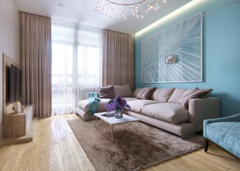 Gyönyörű tengerpart ihlette a kétszobás lakás berendezését