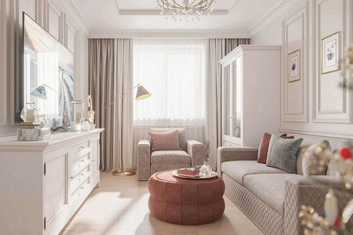 Lágy, hófehér tisztaság és klasszikus elemek anya és lánya otthonában, 62m2