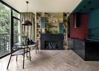 Erdő mellett - 53m2-es lakás, ahol a zöld erdei lombok árnyalatai inspirálták a berendezést