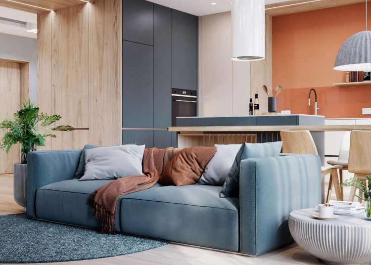 Friss, modern berendezés fiatal párnak és kutyájuknak, 78m2