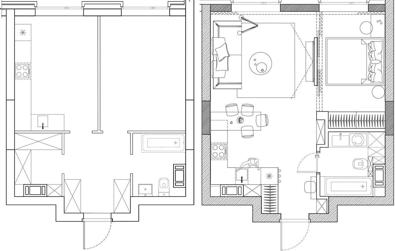 Lány lakása, ahol a minimalizmus és a természetes, kissé bohém részletek találkoznak, 40m2