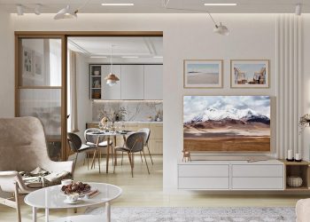 A méz meleg, természetes színárnyalatai fiatal pár 88m2-es otthonában