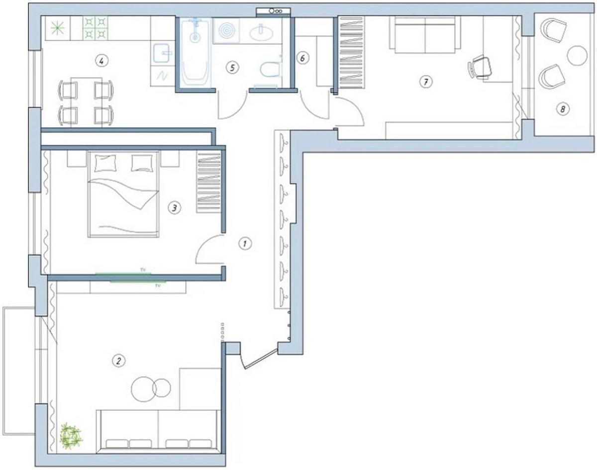 Ötvenes házaspár örökölt háromszobás lakásának teljes felújítása, 73m2