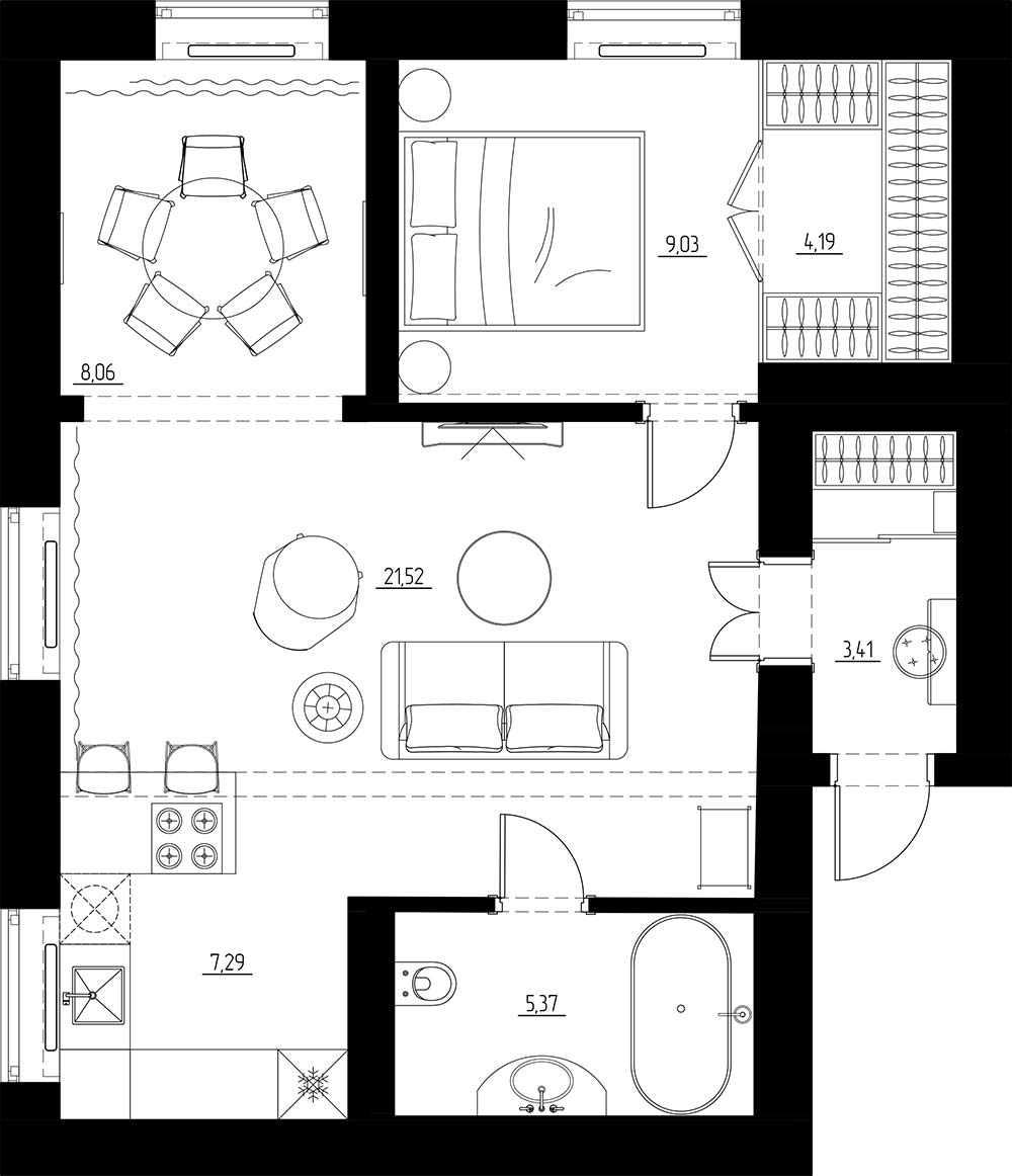 Pompás terek fiatal nő 60m2-es lakásában, színes, eklektikus berendezés