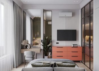 Karakteres és finoman nőies design harmóniája: modern városi otthon zsályazöld, korall és bézs részletekkel